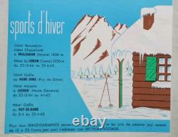 Affiche originale ancienne Vacances d'Hiver Action des Armées /RS289
