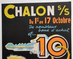 Affiche originale ancienne Voitures R 8 major Chalon sur Saône /RS215