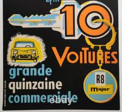 Affiche originale ancienne Voitures R 8 major Chalon sur Saône /RS215
