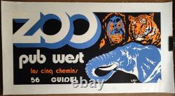 Affiche originale ancienne ZOO les cinq chemins à Guidel Morbihan /RS216