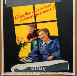 Affiche originale ancienne chauffez vous mieux avec Le Circulateur CALORY /RS178
