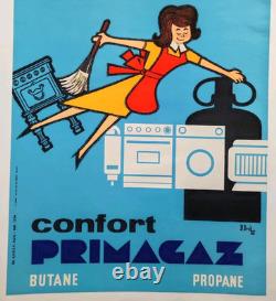 Affiche originale ancienne confort Primagaz Butane Propane /RS181