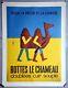 Affiche Originale Ancienne Entoilée Bottes Le Chameau 77x 56 Cm