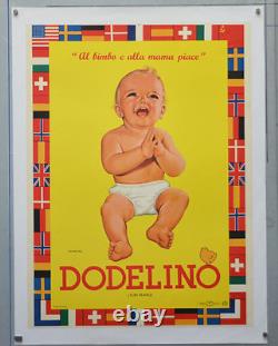 Affiche originale ancienne entoilée DODELINO Années 60 Affiche originale ancienne entoilée DODELINO Années 60