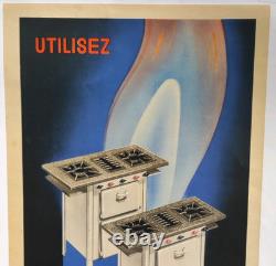 Affiche originale ancienne les appareils à gaz CALORIA /RS183