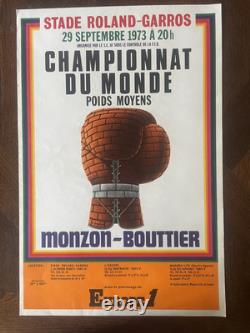 Affiche originale boxe Monzon Bouttier 1973
