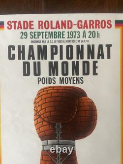 Affiche originale boxe Monzon Bouttier 1973