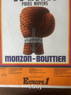 Affiche originale boxe Monzon Bouttier 1973