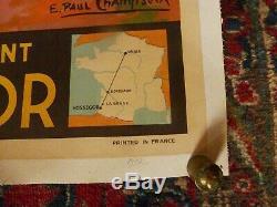 Affiche originale de Paul CHAMPSEIX HOSSEGOR, la cote d'argent 1937 entoilée