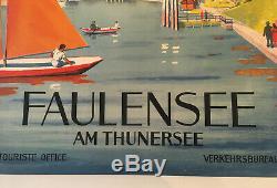 Affiche originale de tourisme pour la commune de FAULENSEE en Suisse (Années 50)