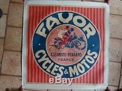 Affiche originale entoilé FAVOR Cycles & Motos vers 1930