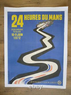 Affiche originale entoilée 24 Heures du Mans 1972