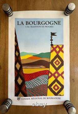Affiche originale entoilée La Bourgogne Villemot 1984