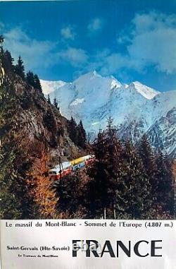 Affiche originale le tramway du Mont-Blanc Saint Gervais Hte Savoie 66x92 cm