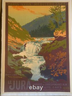 Affiche originale lithographie 1900 chemin de fer PLM Jura signée Julien Lacaze
