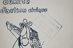 Affiche originale mai 68 comite d'action civique degaulle sérigraphie
