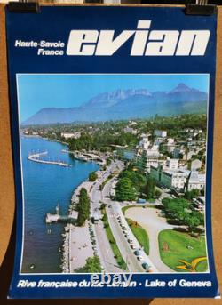 Affiche originale photo ancienne Evian Rive française du Lac Léman /RS169