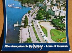 Affiche originale photo ancienne Evian Rive française du Lac Léman /RS169