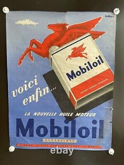 Affiche originale rare Villemot Mobiloil