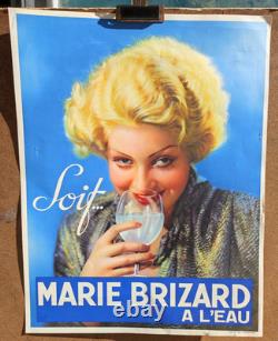 Affiche originale vers 1930 Alcool Marie Brizard à l'eau /RS21
