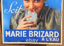 Affiche originale vers 1930 Alcool Marie Brizard à l'eau /RS21
