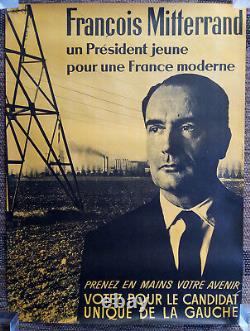 Affiche politique ancienne FRANCOIS MITTERRAND Elections présidentielles 1965