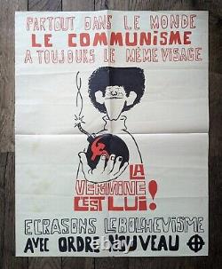 Affiche politique d'époque Ecrasons le Bolchevisme vintage politics poster P98