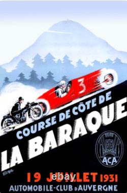Affiche poster circuit auvergne 1931 baraque