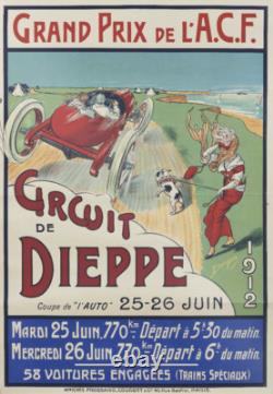 Affiche poster circuit dieppe 1912