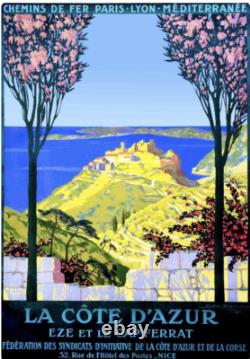 Affiche poster cote azur eze cap ferrât