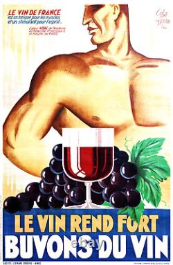 Affiche poster vin rend fort