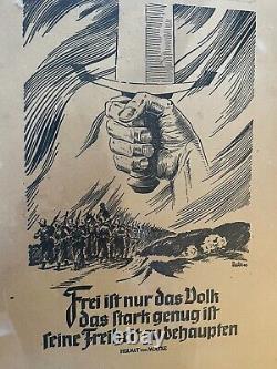 Affiche propagande Nazi allemande NSDAP 1940 Seconde Guerre