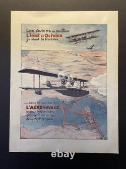 Affiche publicitaire, ? Affichette, Aviation, ? Document Années 20, revue ancienne