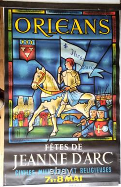 Affiche publicitaire ORLEANS Fêtes de jeanne d'arc 1953 Derouet Fromentier