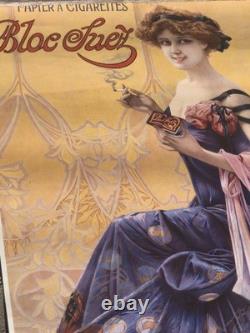 Affiche publicitaire Papier à cigarettes Bloc Suèz Champenois
