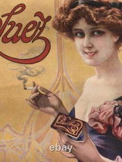 Affiche publicitaire Papier à cigarettes Bloc Suèz Champenois