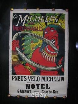 Affiche publicitaire Pneu vélo MICHELIN Fraikin 1908 INDIEN Gannat