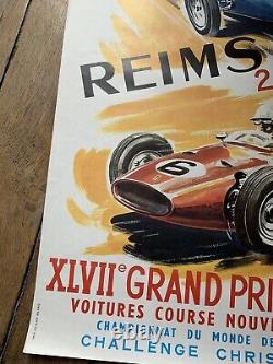 Affiche publicitaire XLVII grand prix de l'A. C. F formule 1 circuit de Gueux 1961