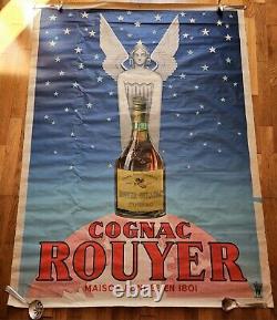 Affiche publicitaire ancienne COGNAC ROUYER GUILLET & CO fine champagne pub bar