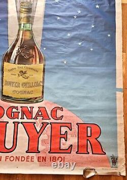 Affiche publicitaire ancienne COGNAC ROUYER GUILLET & CO fine champagne pub bar