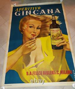 Affiche publicitaire ancienne GINCANA originale 1950 TTB