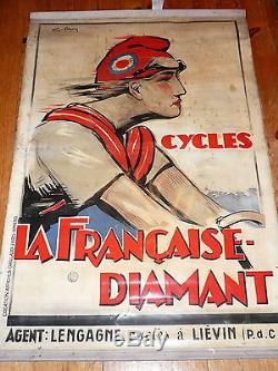 Affiche publicitaire ancienne Signée G FAVRE 1909 La Française Diamant
