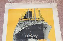 Affiche publicitaire bateau les messageries maritimes signée Sandy Hook 1925