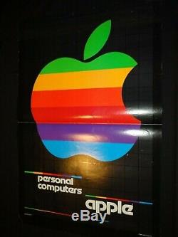 Affiche rare Apple Rainbow Vintage 1980 Personal Computers Poster Black