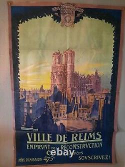 Affiche reconstruction de la cathédrale de Reims