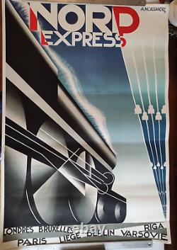 Affiche reproduction litho A. M. Cassandre Nord Express 1980 Henri Mouron