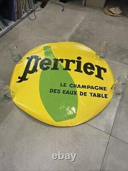 Affiche ronde Originale PERRIER le champagne des eaux de table diam 78 cm