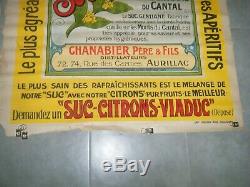 Affiche suc-gentiane chanabier apéritif aurillac cantal auvergne 1910 ancienne