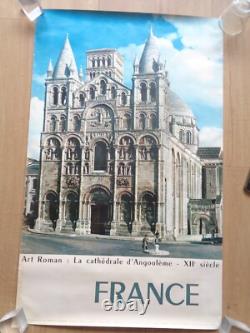 Affiche touristique ancienne CATHEDRALE ANGOULEME France travel vintage poster Affiche touristique ancienne CATHEDRALE ANGOULEME France travel vintage poster
