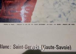 Affiche touristique originale Mont-Blanc Saint-Gervais 1962 Alps France 40×60